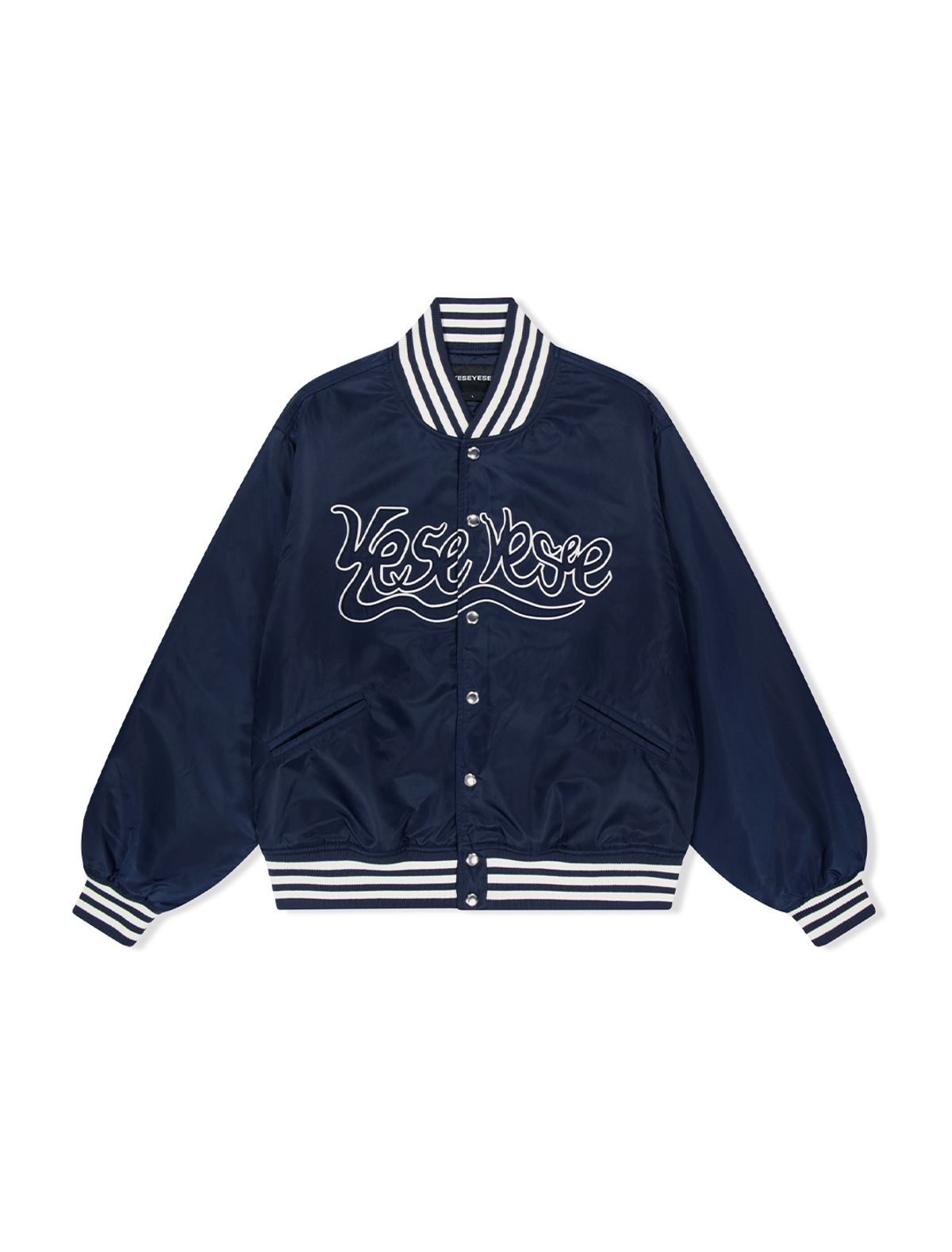 예스아이씨(YESEYESEE) Y.E.S Snail Logo Stadium Jacket Navy