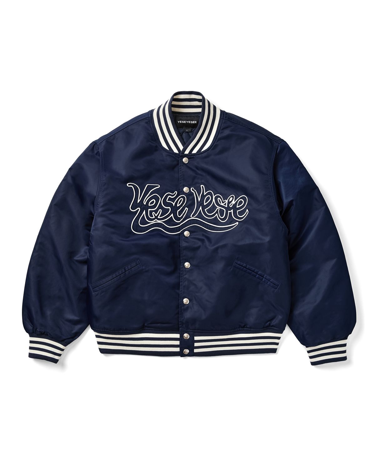 예스아이씨(YESEYESEE) Y.E.S Snail Logo Stadium Jacket Navy