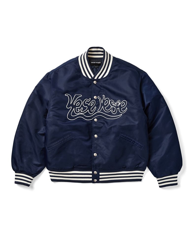 Y.E.S Snail Logo Stadium Jacket Navy