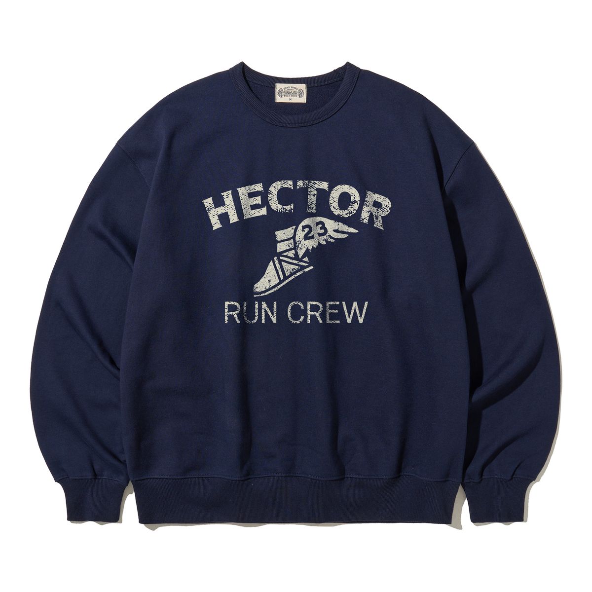 빈웨드(VINWUED) HECTOR 23 RUN CREW 러닝크루 빈티지 네이비 헤비웨이트 스웻셔츠