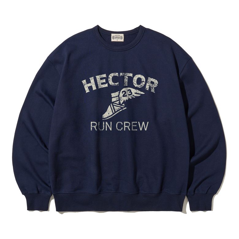 HECTOR 23 RUN CREW 러닝크루 빈티지 네이비 헤비웨이트 스웻셔츠