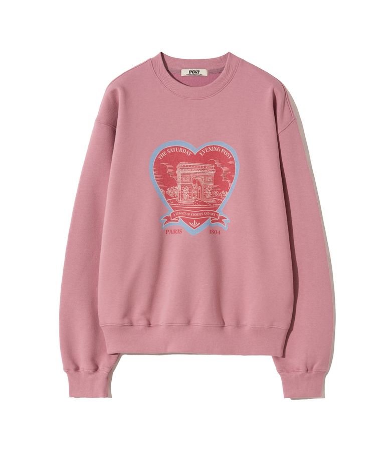 Arch Heart Graphic Sweat Shirt Pink