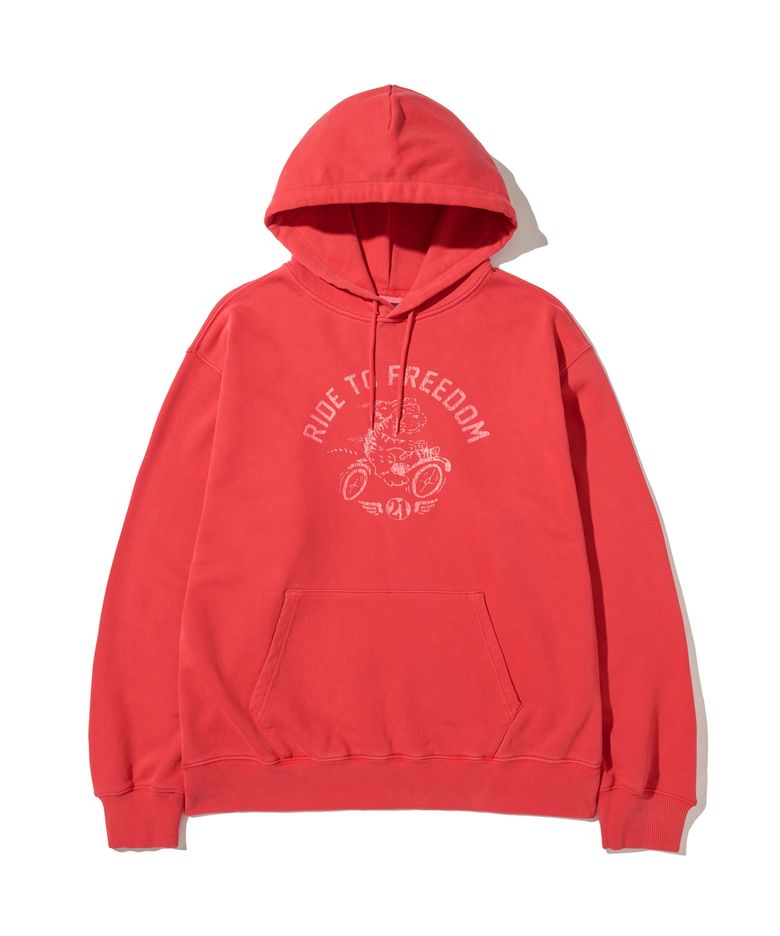 Vintage Bear Graphic Hoodie Red