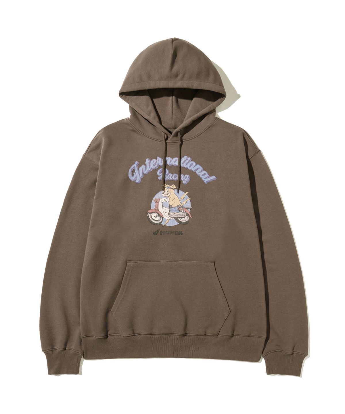 핍스 모터사이클(PHYPS MOTORCYCLE) Vintage Riding Bear Hoodie Brown