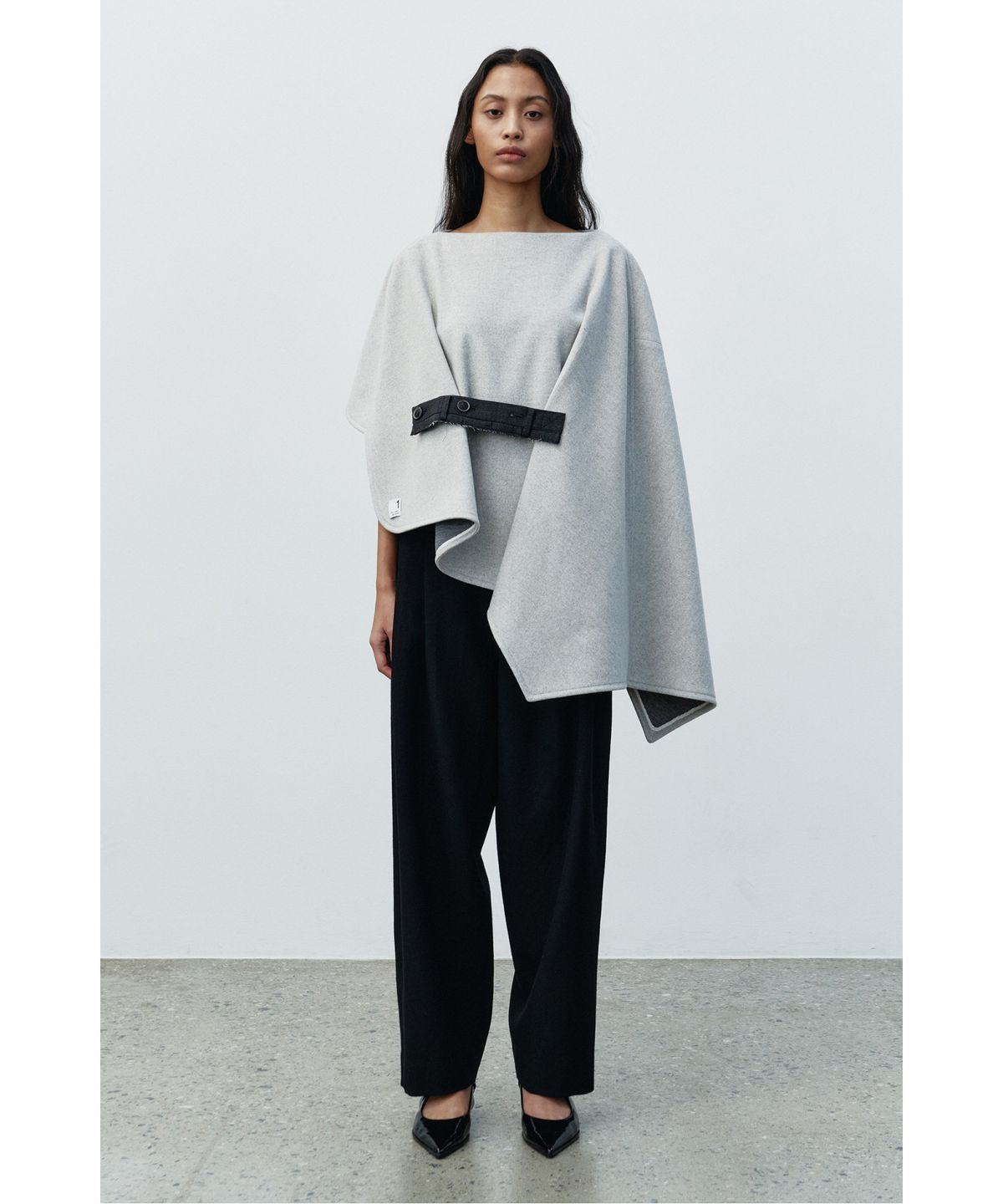 래코드(RECODE) Belted Drape Shawl RYAAW25543GYX