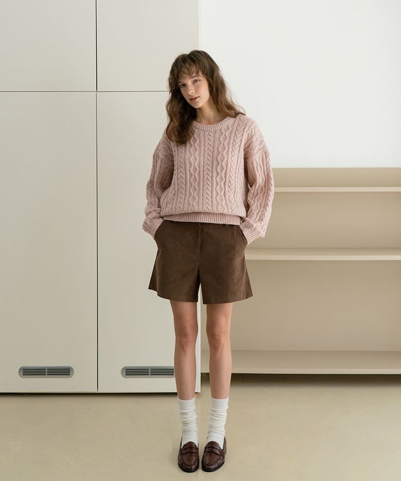 Kot corduroy short pants - Brown