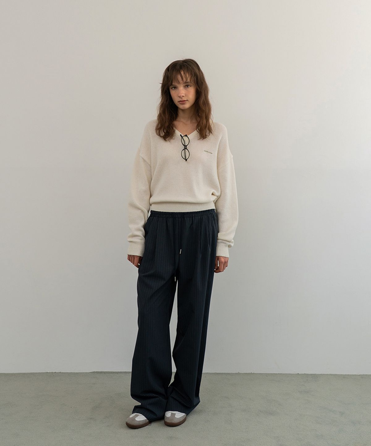 어패럴아카이브(APPAREL ARCHIVE) Oil stripe pants - Navy