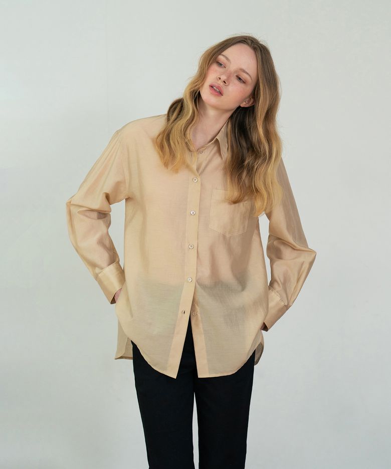 Flin silky tencel shirt - Beige