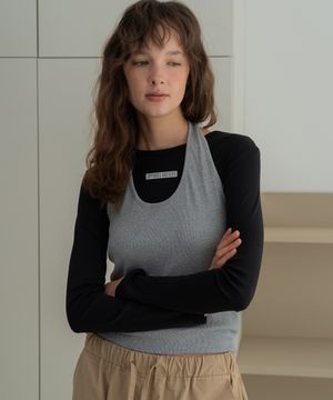 More halter sleeveless - Gray