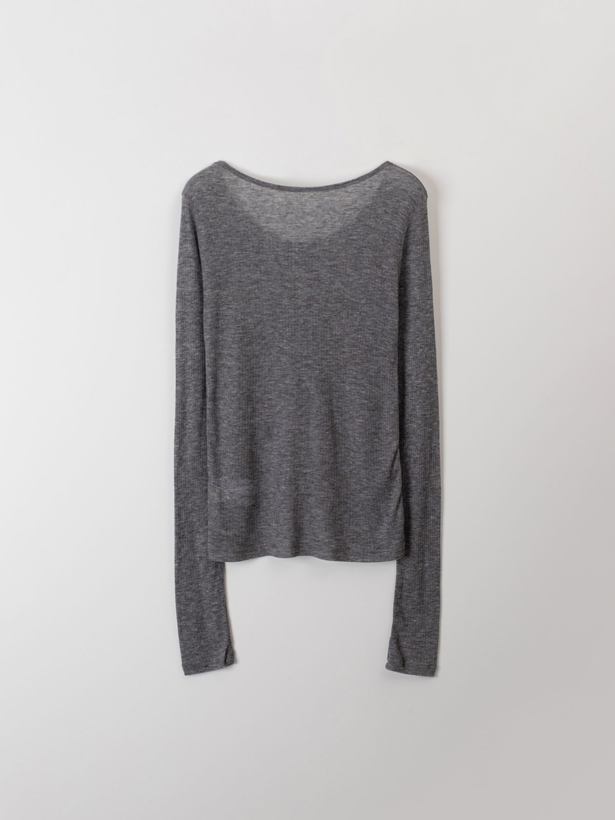 플라드주르(PLATDUJOUR) boat neck T (Grey)