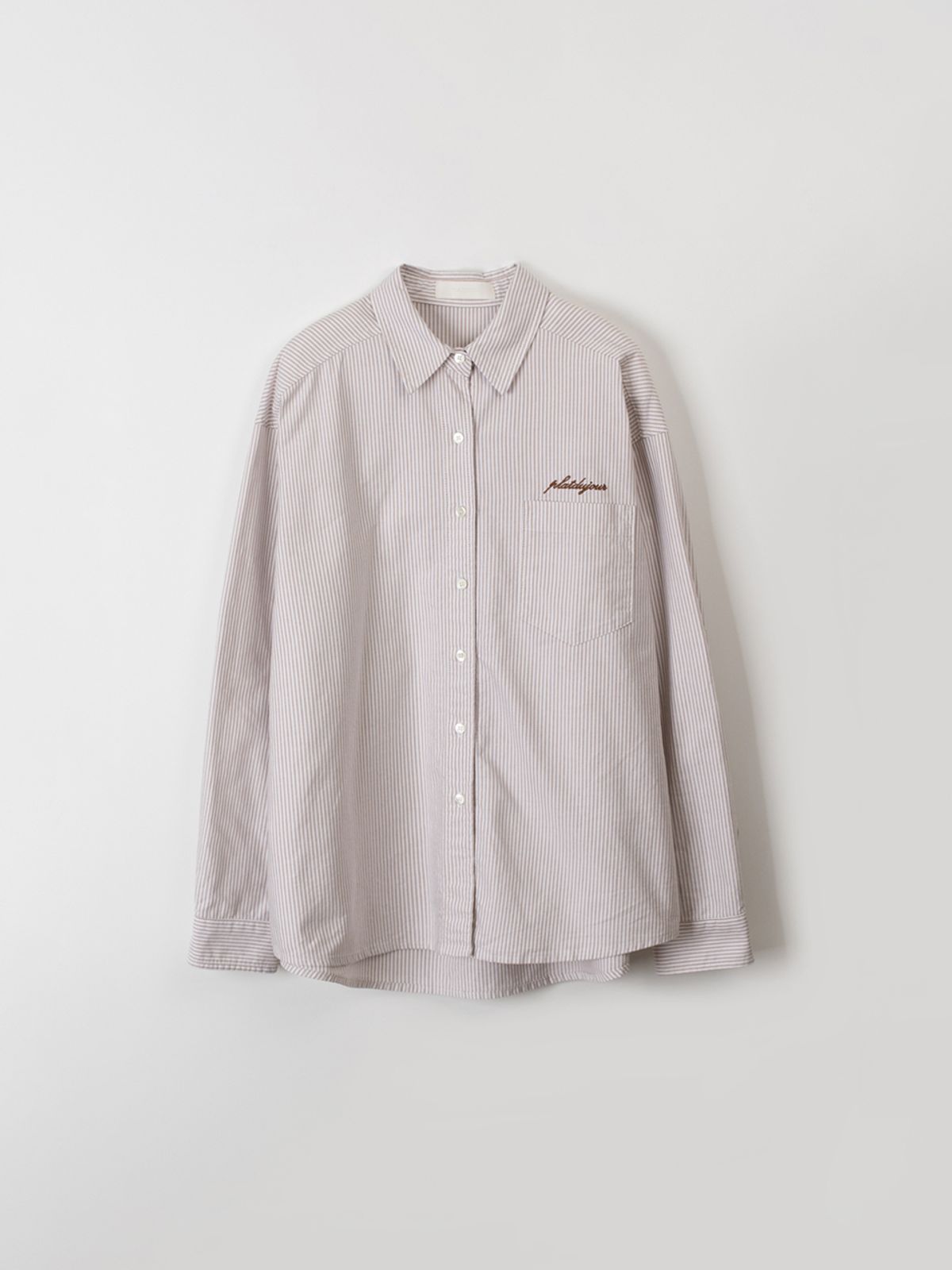 플라드주르(PLATDUJOUR) Classic stripe shirts (Beige)