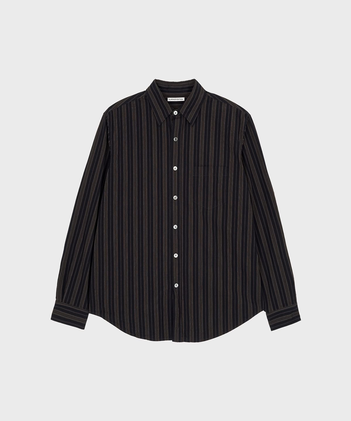 서피스에디션(SURFACE EDITION) BOLD STRIPE SHIRT BLACK