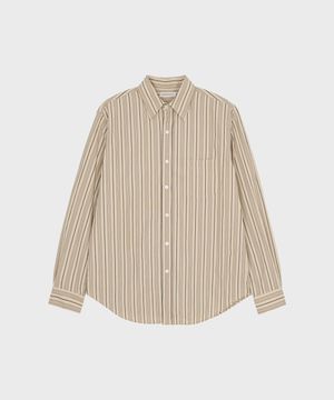 BOLD STRIPE SHIRT BEIGE