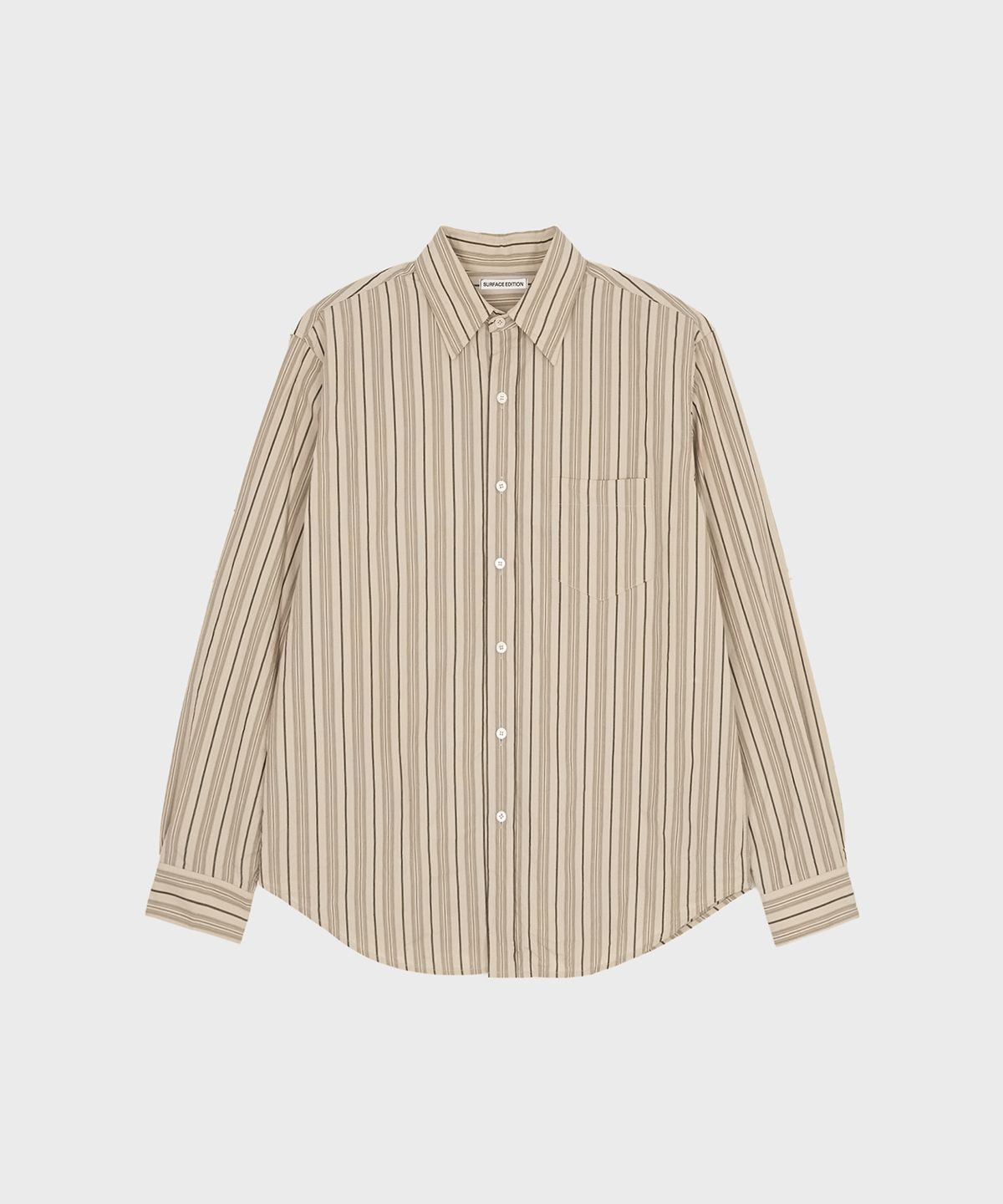 서피스에디션(SURFACE EDITION) BOLD STRIPE SHIRT BEIGE