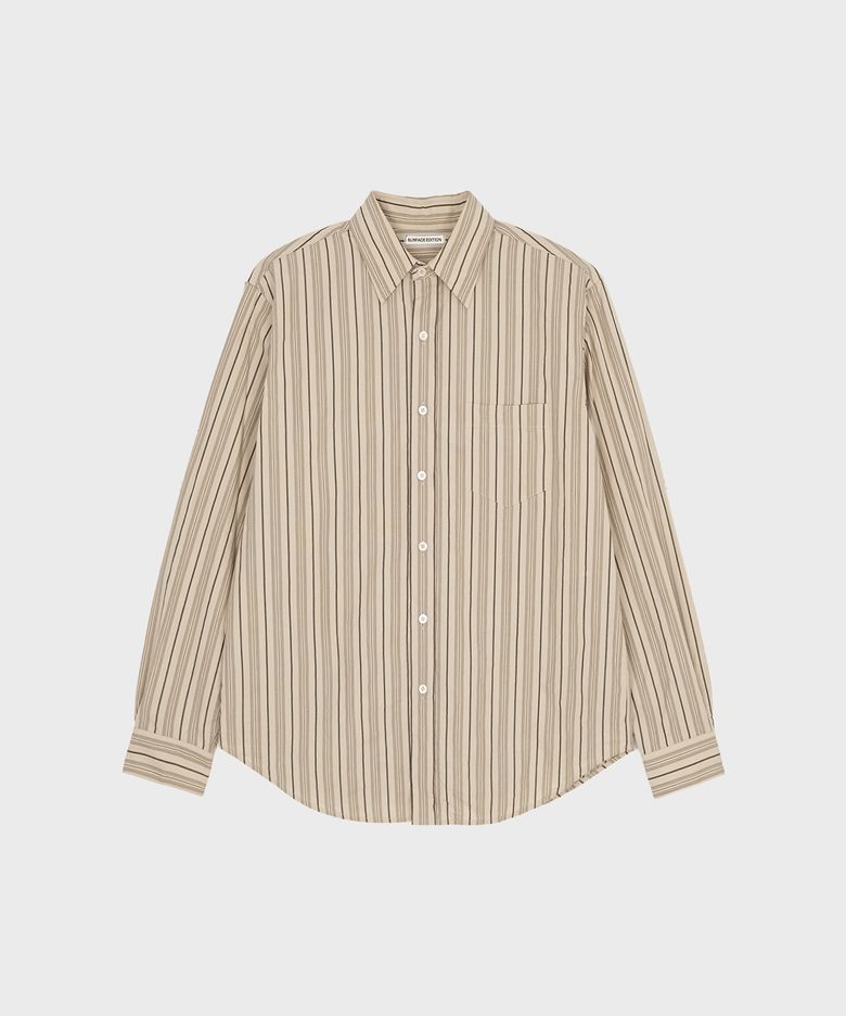 BOLD STRIPE SHIRT BEIGE