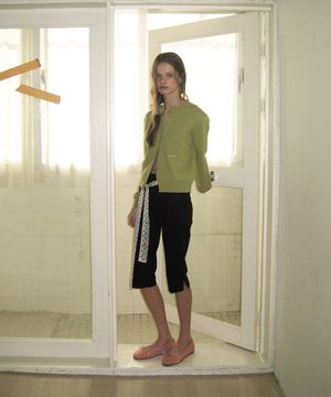 Dean capri slit pants - Black