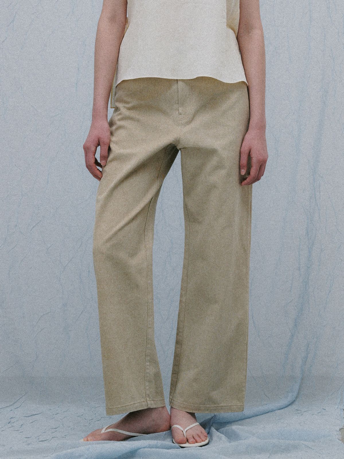 플라드주르(PLATDUJOUR) Peach bio cotton pants (beige)