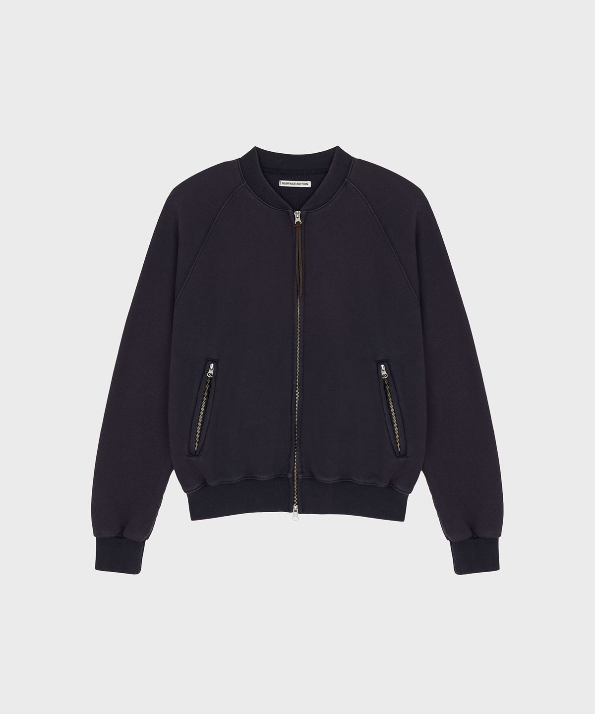서피스에디션(SURFACE EDITION) SWEAT STADIUM JACKET OXBLOOD NAVY