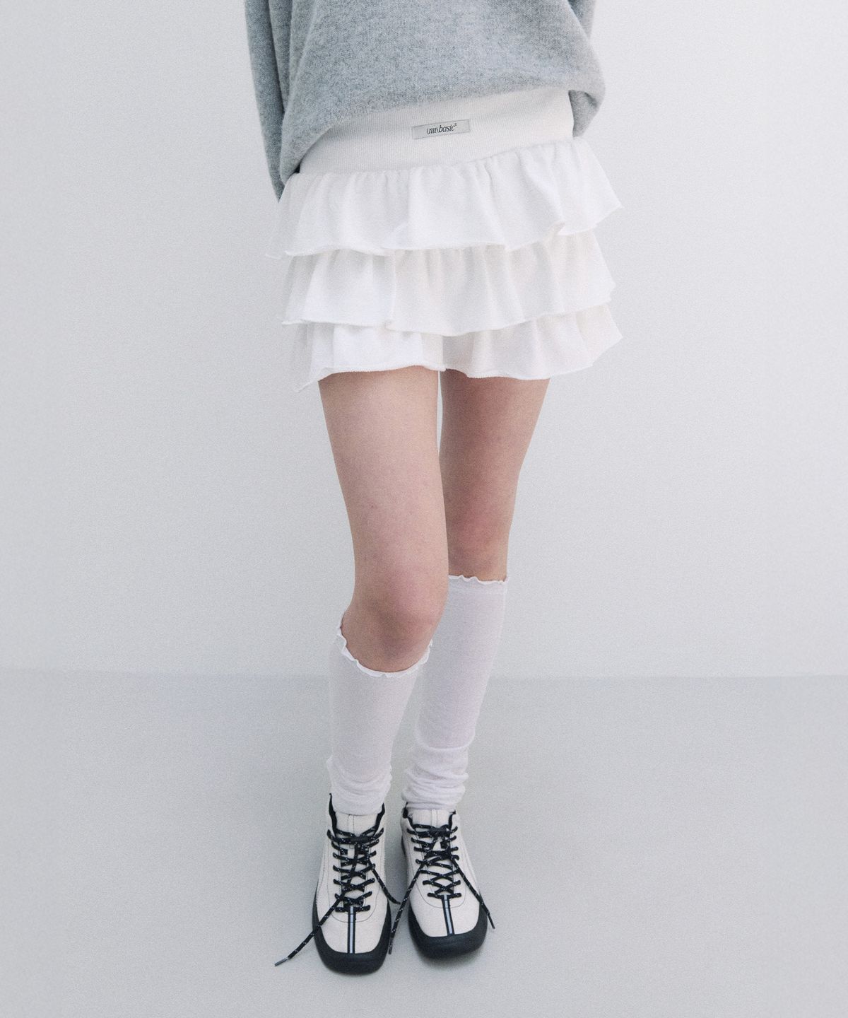 로라로라(ROLAROLA) NUBASIC FRILL MINI SKIRT WHITE