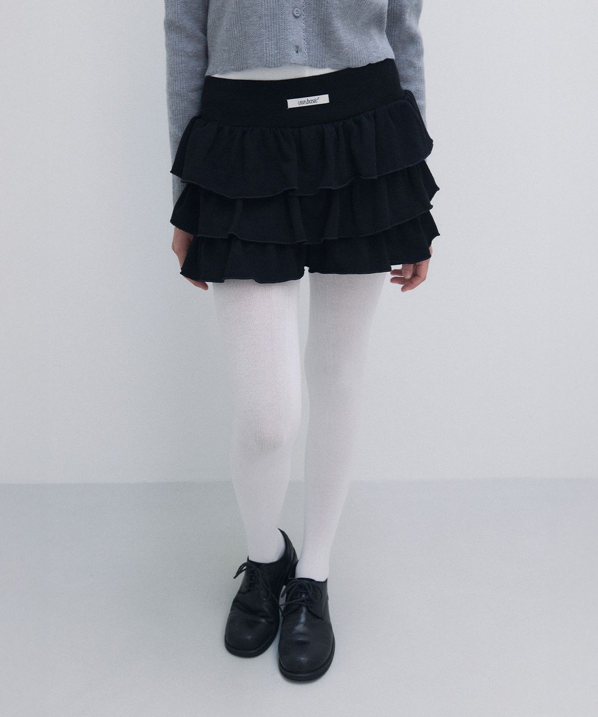 로라로라(ROLAROLA) NUBASIC FRILL MINI SKIRT BLACK