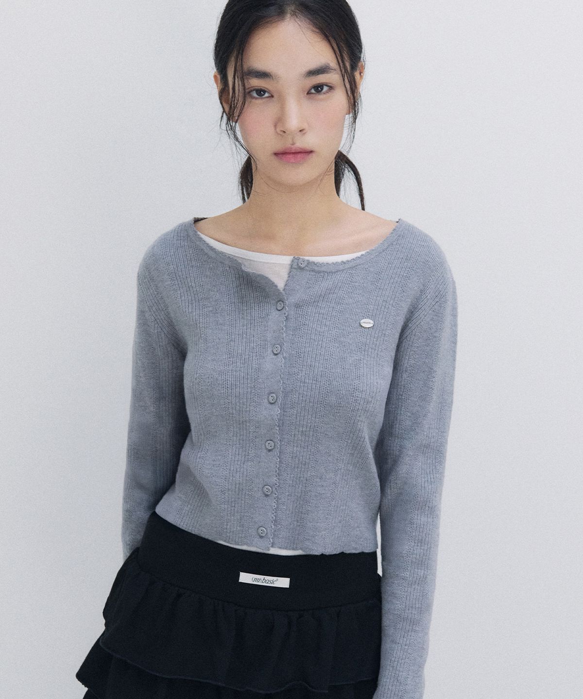로라로라(ROLAROLA) NUBASIC SKASHI KNIT CARDIGAN GRAY