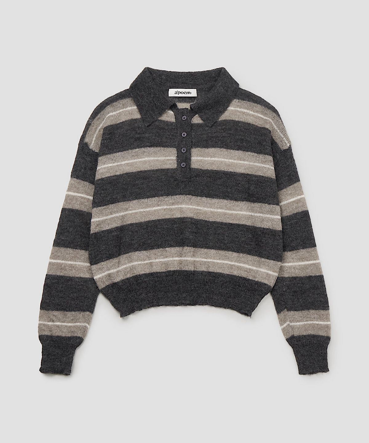 아포엠(APOEM) STRIPE KNIT POLO (2C)