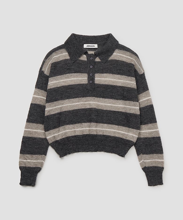 STRIPE KNIT POLO (2C)