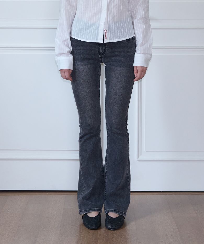 Back Pocket Bootcut Pants (black)