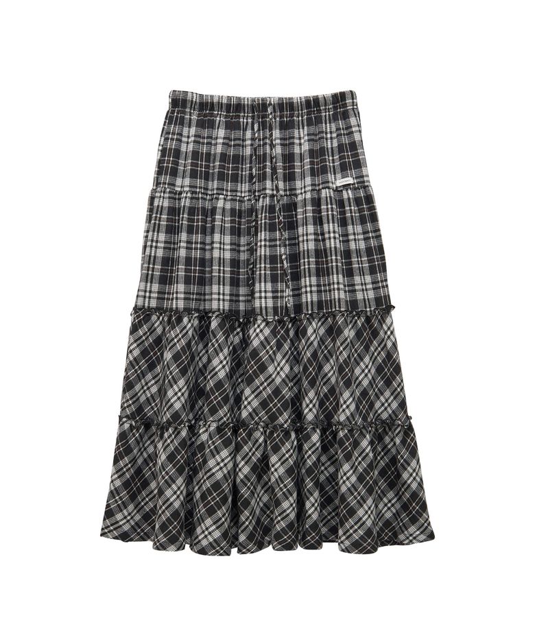Lelly Check Cancan Skirt (black)