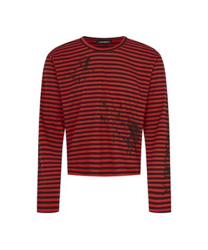 [0073] 레터링 스트라이프 롱슬리브 - 레드