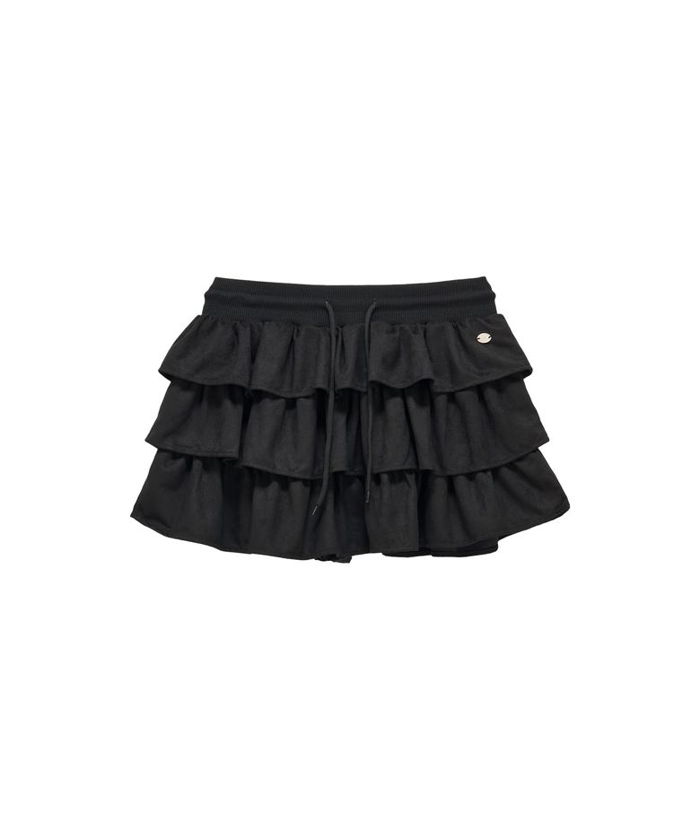 Bony Cancan Suede Skirt (black)