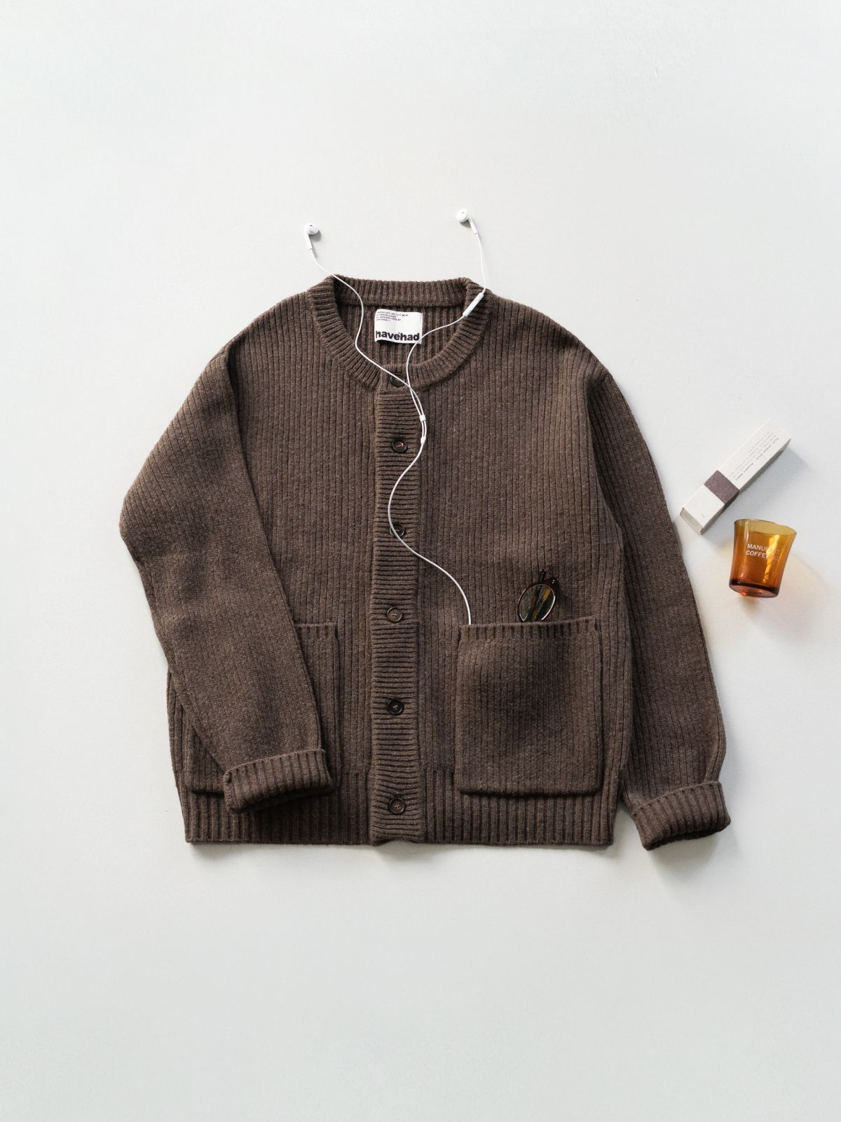 해브해드(HAVE HAD) 데일리 파인 울 가디건 (브라운)