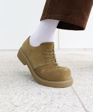 [NERDKING X SIXFT] NERDY CHUNKY COW SUEDE DERBY (CAMEL)