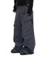 Knee Pin-Tuck Zippered Cargo Pants (Dark Gray)