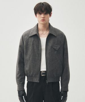 체스트포켓 크롭 울자켓 [그레이]