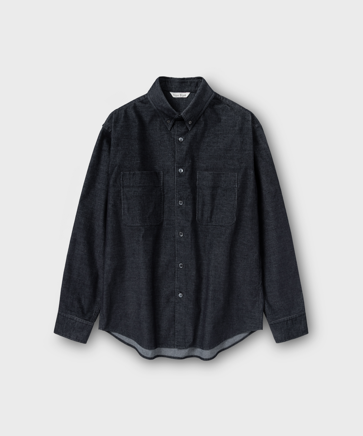 넌블랭크(NONBLANK) 코듀로이 데님 셔츠_BLUE BLACK