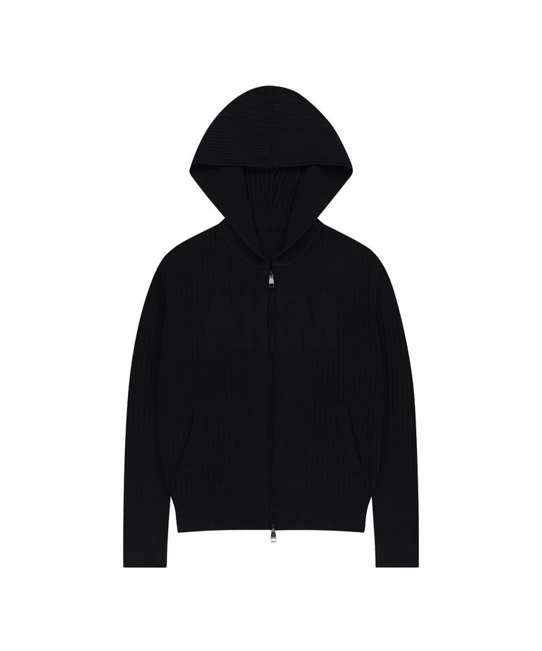 AKM Knit Zip-Up Hoodie (Black)