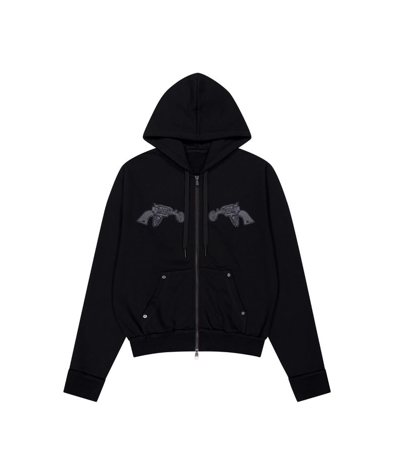 Gun Wappen Zip-Up Hoodie (Black)