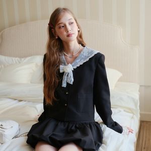 Cest_Black lace sailor collar jacket