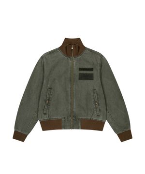 Washed Velcro Jacket (Khaki)