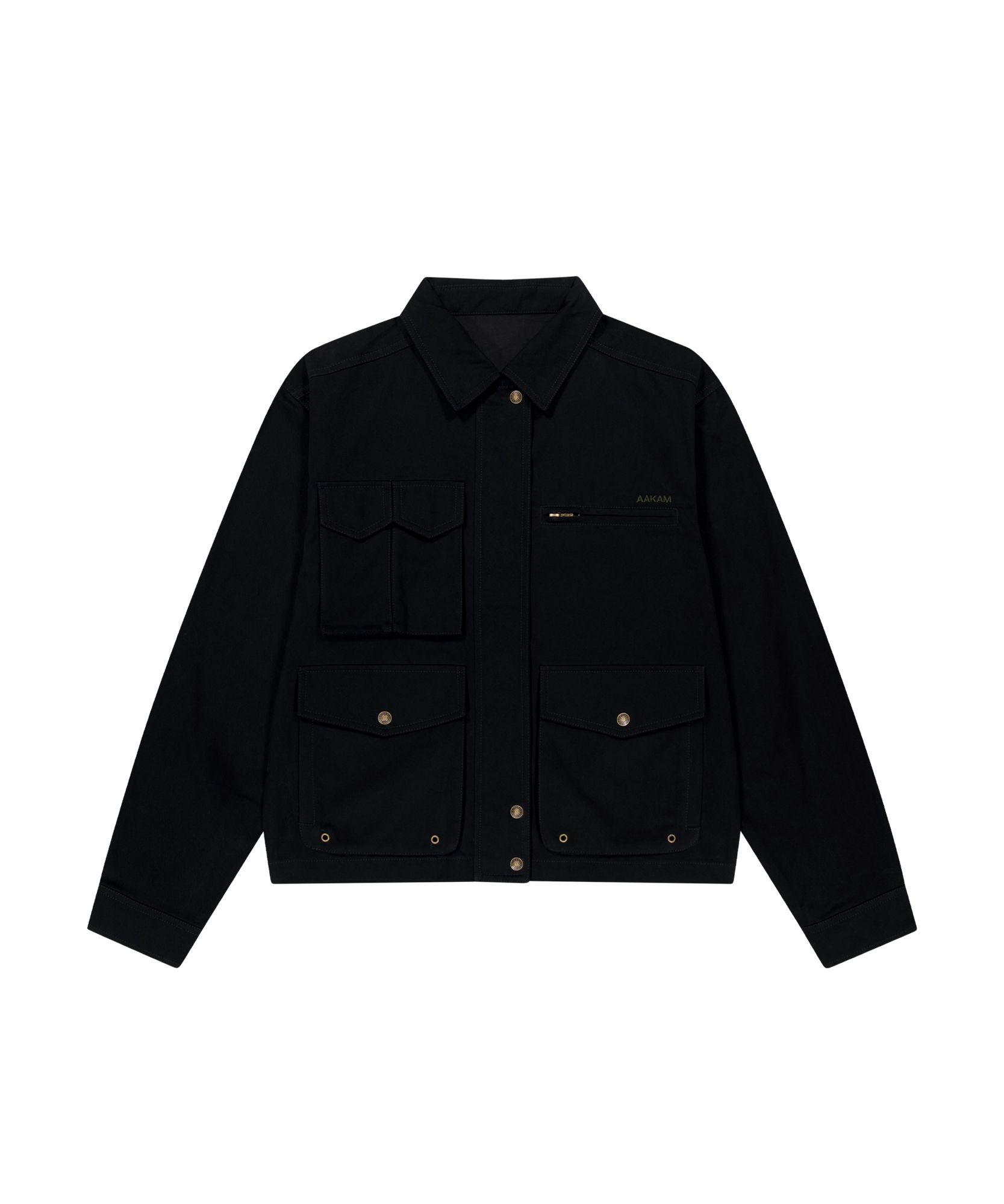 MUSINSA公式 | AAKAM Cotton Utility Jacket (Black)
