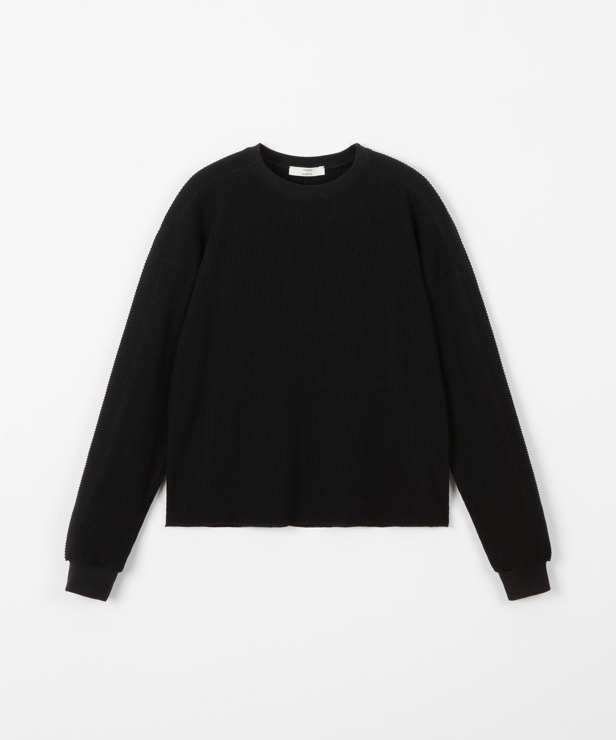 디앤드퀘스천(THEENDQUESTION) Waffle crewneck T-shirt / BLACK