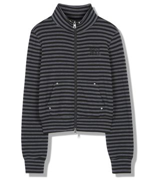 (W) 스트라이프 크롭 집업