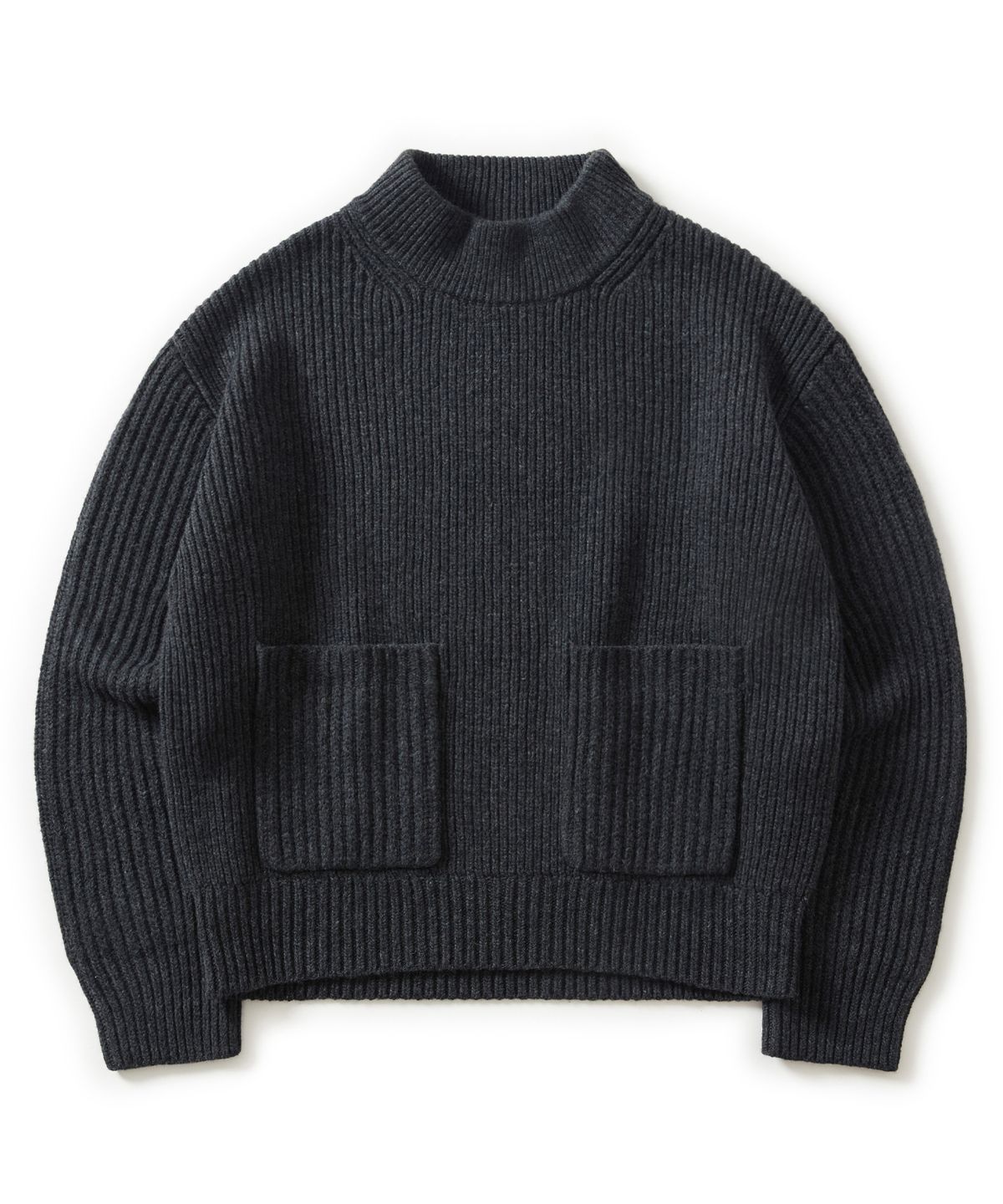 에스파이(ESFAI) PLGW MOCK NECK KNIT (CHARCOAL)
