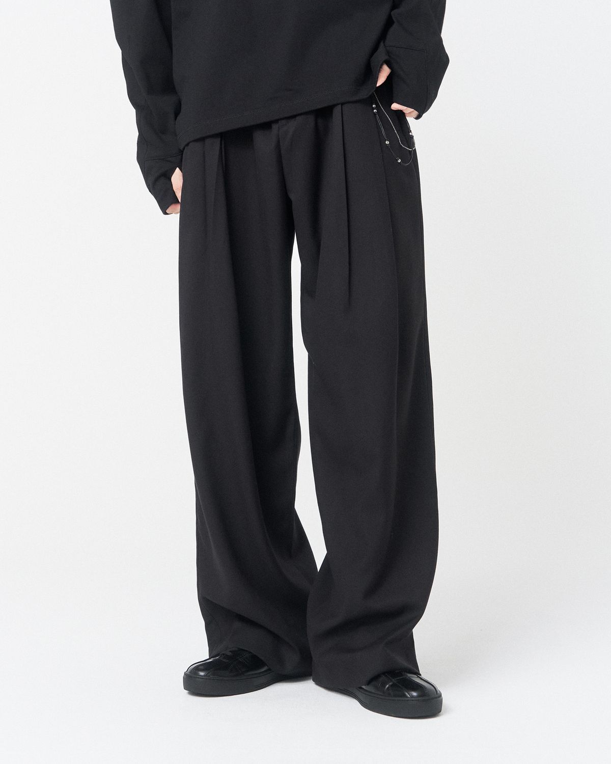 미세키서울 맨(MISEKISEOUL MEN) Two tuck wide pants BLACK