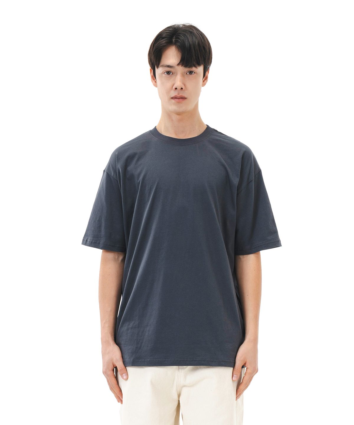 르커스텀(LE CUSTOM) 더 에센셜 18S 무지 반팔티 (차콜)