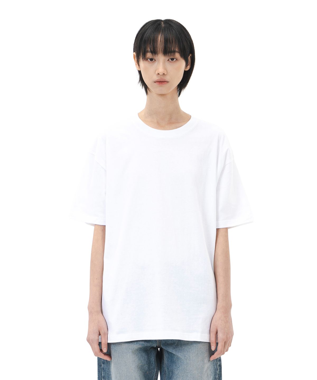 르커스텀(LE CUSTOM) 더 에센셜 18S 무지 반팔티 (화이트)