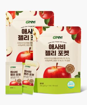 GNM 애사비 애플 사이다 비니거 사과 식초 젤리 포켓 14포 X 2봉/ 사과주스 구미