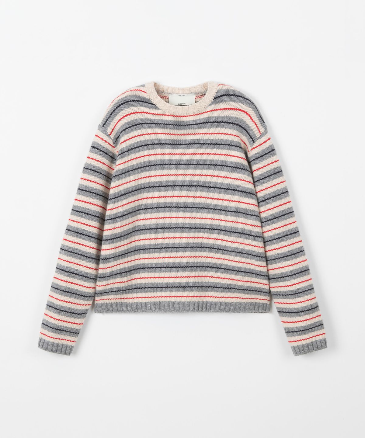디앤드퀘스천(THEENDQUESTION) Lambswool stripe knit top / IVORY