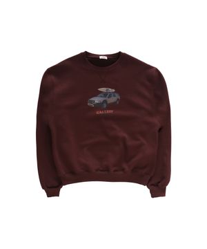 Gallery Surfing Car Sweatshirts - Burgundy